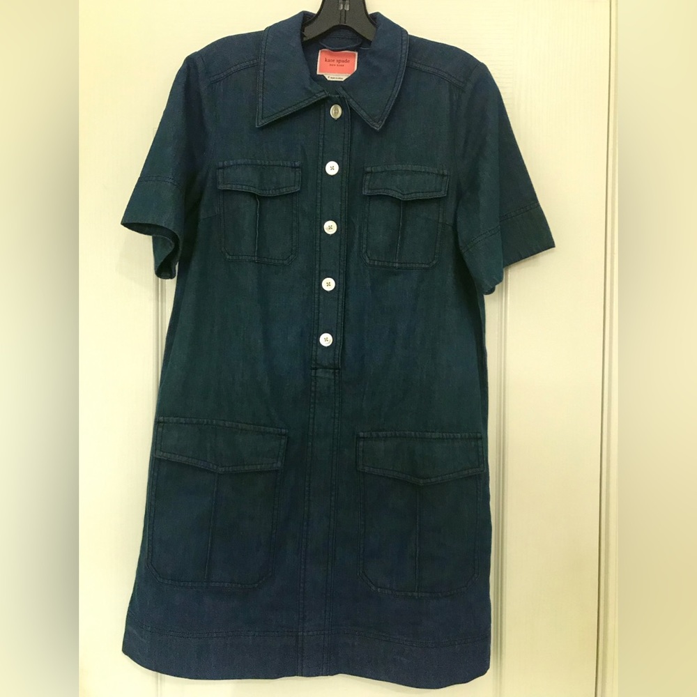Kate Spade, Size 4, Blue Denim, Dress, short sleeve